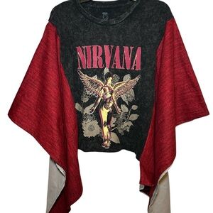 Nirvana Graphic Poncho Top p2p 36 inches NWOT